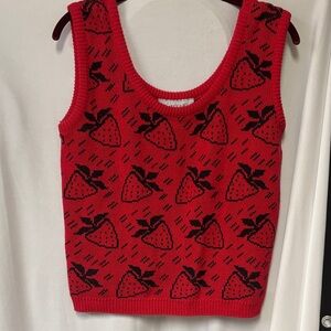 Red Toppers Knit Tank Top